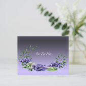 Carte postale de fleurs violettes à l'aquarelle (Debout devant)