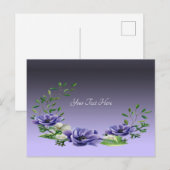 Carte postale de fleurs violettes à l'aquarelle (Devant / Derrière)