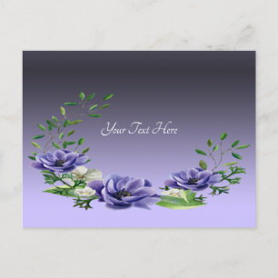 Carte postale de fleurs violettes aquarelle