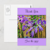 Carte postale de fleurs violettes d'Hosta (Devant / Derrière)