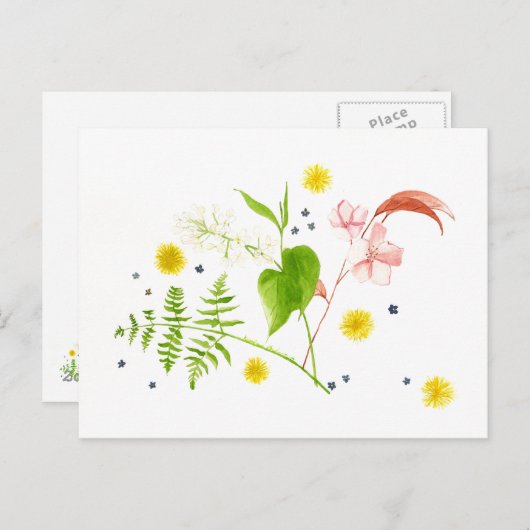 carte postale de flou aquarelle (Devant / Derrière)