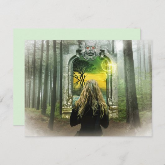 carte postale de forêt enchantée (Devant / Derrière)