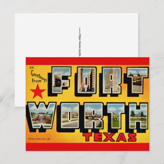 Carte postale de Fort Worth TX (Devant / Derrière)