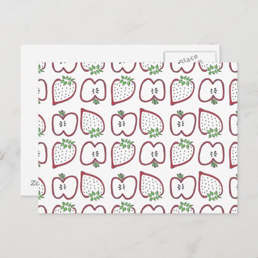 Carte postale de fraise à la pomme (Devant / Derrière)