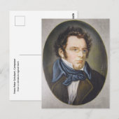 Carte postale de Franz Schubert, d'après une minia (Devant / Derrière)