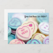 Carte postale de friandises en forme de cœur d'amo (Devant / Derrière)