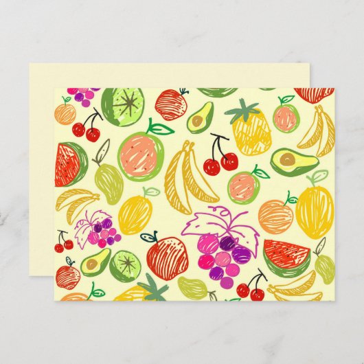 Carte postale de fruits mélangés (Devant / Derrière)