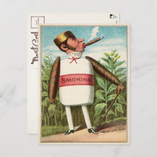 Carte postale de fumeur victorienne (Devant / Derrière)