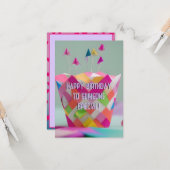 Carte postale de gâteau artisanal Origami Whimsica (Devant/Arrière en situation)