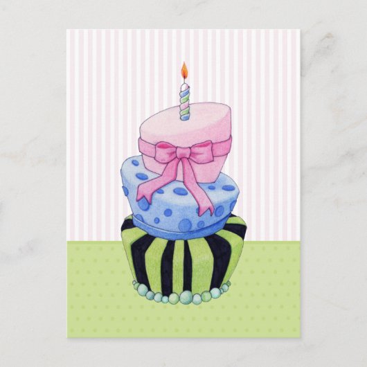 Carte postale de gâteau coloré (Devant)