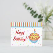 Carte postale de gâteau d'anniversaire (Debout devant)