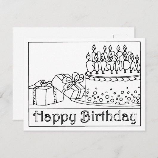 Carte postale de gâteau d'anniversaire (Devant / Derrière)