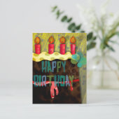 Carte postale de gâteau d'anniversaire | Bougies (Debout devant)