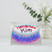 Carte postale de gâteau d'anniversaire de Kim (Debout devant)