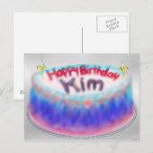 Carte postale de gâteau d'anniversaire de Kim (Devant / Derrière)