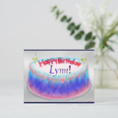 Carte postale de gâteau d'anniversaire de Lynn (Debout devant)