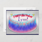 Carte postale de gâteau d'anniversaire de Lynn (Devant / Derrière)