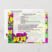 Carte postale de gâteau de chocolat de la grâce (Devant / Derrière)