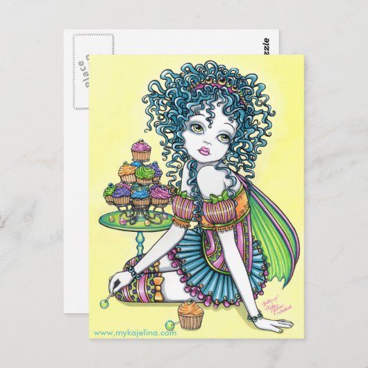 Carte postale de gâteau de coupe de fée de beurre (Devant / Derrière)