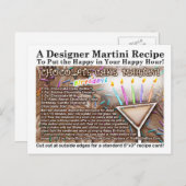 Carte postale de gâteau Martini au gâteau d'annive (Devant / Derrière)