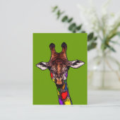 Carte postale de girafe d'arc-en-ciel (Debout devant)