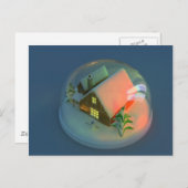 Carte postale de globe de neige de Chambre de Noël (Devant / Derrière)