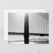 Carte postale de golden gate bridge (noir et (Devant / Derrière)