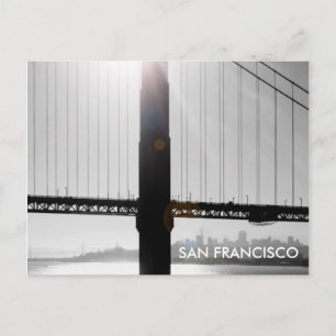Carte postale de golden gate bridge (noir et
