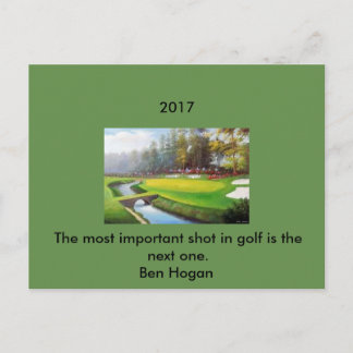Carte postale de golf avec une citation de Ben Hog