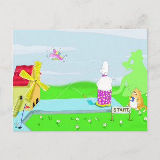 carte postale de golf fou