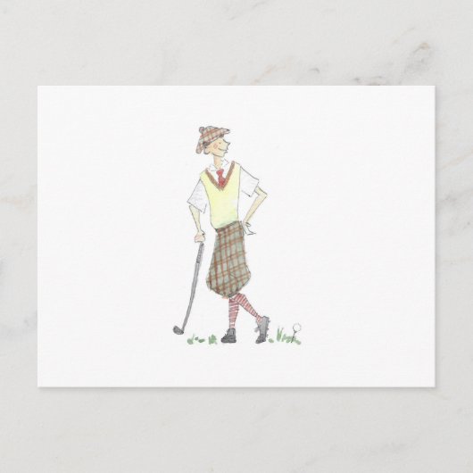 Carte postale de golfeur (Devant)