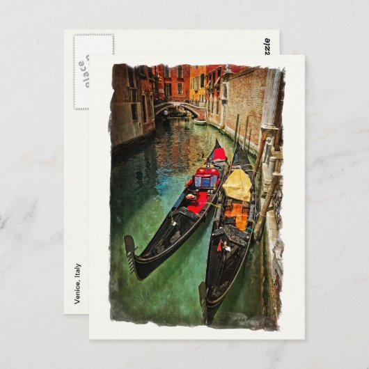 carte postale de gondolas vénitienne (Devant / Derrière)