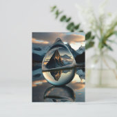 Carte postale de gouttelettes d'eau congelée (Debout devant)