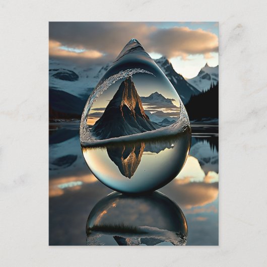 Carte postale de gouttelettes d'eau congelée (Devant)