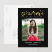 Carte postale de graduation couleur modifiable par (Devant / Derrière)