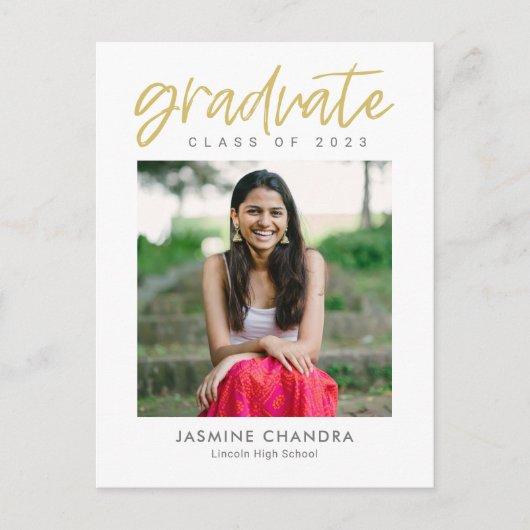 Carte postale de graduation couleur modifiable par (Devant)