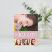 Carte postale de graduation de couleur modifiable  (Debout devant)