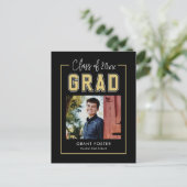 Carte Postale de graduation de couleur modifiable (Debout devant)