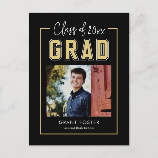 Carte Postale de graduation de couleur modifiable (Devant)