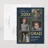 Carte postale de graduation de couleur modifiable (Devant / Derrière)