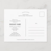 Carte postale de graduation de couleur modifiable (Dos)