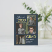 Carte postale de graduation de couleur modifiable (Debout devant)