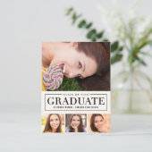 Carte postale de graduation de couleur modifiable  (Debout devant)