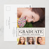 Carte postale de graduation de couleur modifiable  (Devant / Derrière)