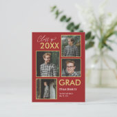 Carte postale de graduation de couleur modifiable  (Debout devant)