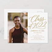 Carte postale de graduation de couleur modifiable  (Devant / Derrière)