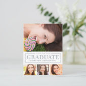 Carte postale de graduation de couleur modifiable (Debout devant)