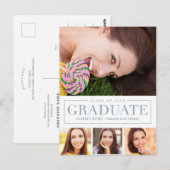 Carte postale de graduation de couleur modifiable (Devant / Derrière)