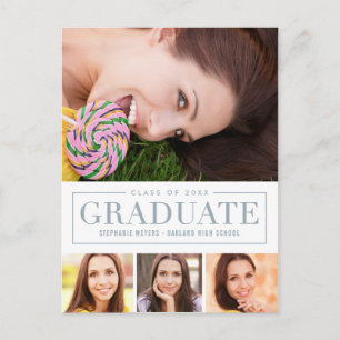 Carte postale de graduation de couleur modifiable
