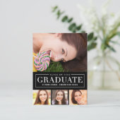 Carte postale de graduation de couleur modifiable  (Debout devant)